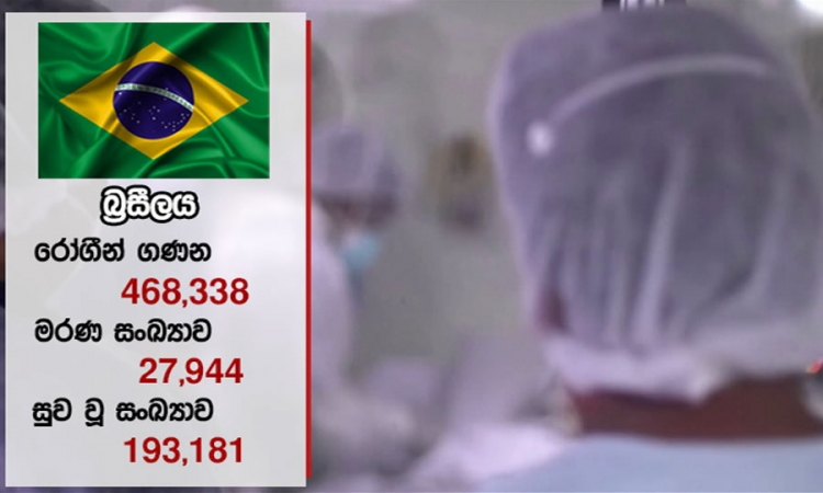 ගතවූ පැය 24දී වැඩිම කොවිඩ්19 රෝගීන් බ්‍රසීලයෙන්