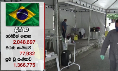 පසුගිය පැය 24 තුළ බ්‍රසීලයෙන් කොවිඩ් ආසාදිතයන් 34,177ක්