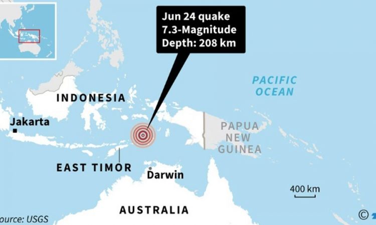 ඉන්දුනීසියාවට රික්ටර් පරිමාණ ඒකක 7.3ක භූකම්පනයක්