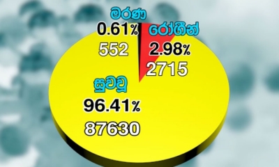 කොවිඩ්-19; පූර්ණ සුවය ලැබූ පිරිස 87,630 දක්වා ඉහළට 