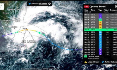 &#039;බුරවි&#039; රාත්‍රී 7-10ත් අතර දිවයිනට- මේවන විට ත්‍රිකුණාමලයට කි.මී 200ක් ඈතින්