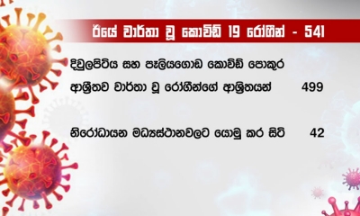 කොවිඩ්-19; පූර්ණ සුවය ලැබූ සංඛ්‍යාව 3,933 ක්