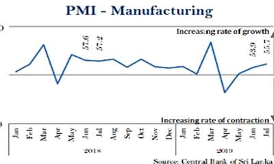 ශ්‍රී ලංකාවේ නිෂ්පාදන, සේවා අංශ 2019 ජූලි මාසයේදී අඛණ්ඩව ව්‍යාප්ත වේ