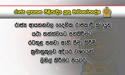 ජන ජිවිතය යථාවත් කිරීමේදී පිළිපැදිය යුතු මාර්ගෝපදේශ