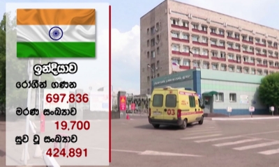 කොවිඩ්19 ආසාදිතය ලැයිස්තුවේ තෙවන තැනට ඉන්දියාව