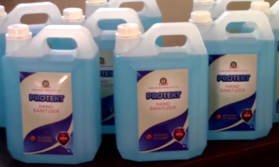 සෙවණගල සීනි කම්හලෙන් Sanitizer නිෂ්පාදනයක්