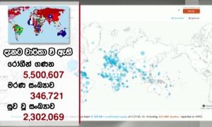 ලොව පුරා කොරෝනා වෛරස් ආසාදිතයින් 55 ලක්ෂයට ආසන්නයි