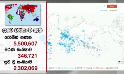 ලොව පුරා කොරෝනා වෛරස් ආසාදිතයින් 55 ලක්ෂයට ආසන්නයි